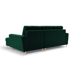 Moghan kampinė sofa, 4 vietų (micadoni home) buteliukas žalias, aksominis, auksinis metalas, geriau