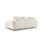 Moghan kampinė sofa, keturvietė (micadoni home) smėlio spalvos, bouclé audinys, natūralaus buko mediena, geriau