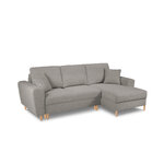 Moghan kampinė sofa, 4-vietė (micadoni home) pilka, bouclé audinio, natūralaus buko medienos, geresnė