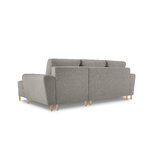 Moghan kampinė sofa, 4-vietė (micadoni home) pilka, bouclé audinio, natūralaus buko medienos, geresnė