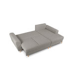 Moghan kampinė sofa, 4-vietė (micadoni home) pilka, bouclé audinio, natūralaus buko medienos, geresnė