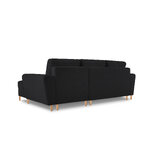 Moghan kampinė sofa, 4-vietė (micadoni home) juoda, boulé audinys, natūralaus buko mediena, geresnė