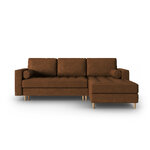 Stūra dīvāns gobi, 5-vietīgs (micadoni home) cuoio, ādas imitācija, dabīgs dižskābarža koks, labāk
