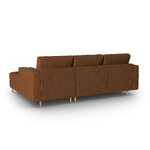 Stūra dīvāns gobi, 5-vietīgs (micadoni home) cuoio, ādas imitācija, dabīgs dižskābarža koks, labāk