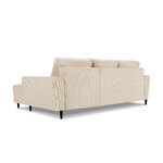 Moghan kampinė sofa, 4-vietė (micadoni home) smėlio spalvos, aksominė, juodo buko, geriau