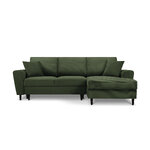 Moghan kampinė sofa, keturvietė (micadon home) buteliukas žalia, aksominė, juodo buko mediena, geriau