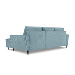 Moghan kampinė sofa, 4-vietė (micadon home) šviesiai mėlyna, aksominė, juodo buko mediena, dešinė