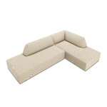 Угловой диван рубиновый (1), 4-х местный (микадони домашний) светло-бежевый, бархатный, лучше