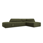 Kampinė sofa rubino (1), 4-vietė (micadon home) žalia, aksominė, dešinė