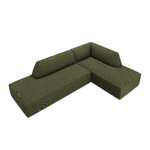 Kampinė sofa rubino (1), 4-vietė (micadon home) žalia, aksominė, dešinė