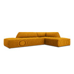 Kampinė sofa rubino (1), 4-vietė (micadon home) geltona, aksominė, geresnė