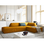 Kampinė sofa rubino (1), 4-vietė (micadon home) geltona, aksominė, geresnė