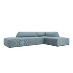 Kampinė sofa rubino (1), 4-vietė (micadon home) šviesiai mėlyna, aksominė, geresnė