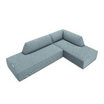 Kampinė sofa rubino (1), 4-vietė (micadon home) šviesiai mėlyna, aksominė, geresnė