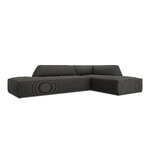 Kampinė sofa rubino (1), 4-vietė (micadon home) tamsiai pilka, aksominė, geresnė