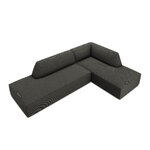 Kampinė sofa rubino (1), 4-vietė (micadon home) tamsiai pilka, aksominė, geresnė