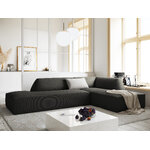 Kampinė sofa rubino (1), 4-vietė (micadon home) tamsiai pilka, aksominė, geresnė