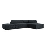 Kampinė sofa rubino (1), 4-vietė (micadon home) juoda, aksominė, geresnė