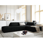 Kampinė sofa rubino (1), 4-vietė (micadon home) juoda, aksominė, geresnė