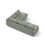 Угловой диван «Алия», мохово-зелёный меланж, структурированная ткань, правый