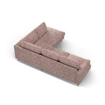 Угловой диван «Алия», розовый меланж, структурированная ткань, правый