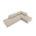 Kampinė sofa rubino (1), 4-vietė (mikadono namų) smėlio spalvos, aksominė, geresnė