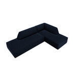 Kampinė sofa rubino (1), 4-vietė (micadon home) sodri mėlyna, aksominė, geresnė