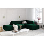 Kampinė sofa rubino (1), 4 vietų (micadon home) buteliukas žalia, aksominė, geresnė