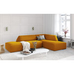 Kampinė sofa rubino (1), 4-vietė (micadon home) geltona, aksominė, geresnė