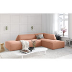 Kampinė sofa rubino (1), 4-vietė (micadon home) rožinė, aksominė, geresnė