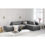 Kampinė sofa rubino (1), 4-vietė (micadon home), pilka, aksominė, geresnė