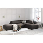 Kampinė sofa rubino (1), 4-vietė (micadon home) tamsiai pilka, aksominė, geresnė