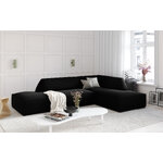 Kampinė sofa rubino (1), 4-vietė (micadon home) juoda, aksominė, geresnė