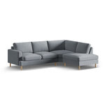 Corner sofa 'aliya' grey, velvet, better