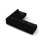 Угловой диван «Алия» черный, бархат, правый