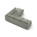 Угловой диван «Алия», мохово-зелёный меланж, структурированная ткань, правый