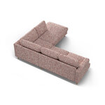 Угловой диван «Алия», розовый меланж, структурированная ткань, правый