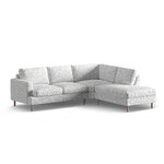 Corner sofa 'aliya' light grey melange, structured fabric, right