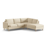 Corner sofa &#39;aliya&#39; dark beige, velvet, right