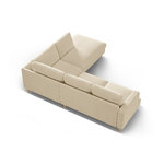 Corner sofa &#39;aliya&#39; dark beige, velvet, right