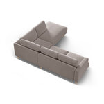 Угловой диван «Алия» бетон, бархат, правый