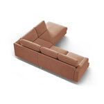 Угловой диван «Алия» медовый, бархат, правый