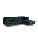 Kampinė sofa violane, 4 vietų (micadoni home) benzininis, aksominis, sidabrinis metalas, geriau