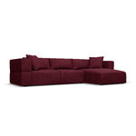 Kampinė sofa &#39;tyra&#39; bordo, struktūrinio audinio, geriau