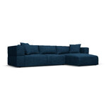 Corner sofa &#39;tyra&#39; deep blue, structured fabric, better