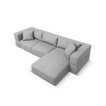 Kampinė sofa &#39;tyra&#39;, šviesiai pilka, struktūrinio audinio, geresnė