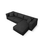 Kampinė sofa &#39;tyra&#39; juoda, struktūrinio audinio, geriau