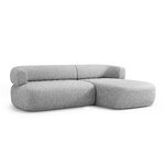 Угловой диван «Дженни», серебристый, шенилл, правый