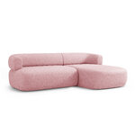 Угловой диван «Дженни» розовый, шенилл, правый