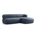 Угловой диван «Дженни» темно-синий, шенилл, правый